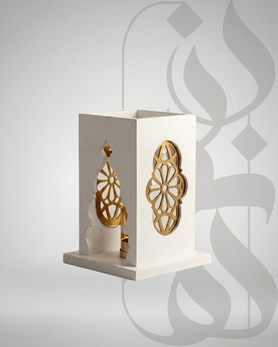 Gold PVD Wooden Lantern