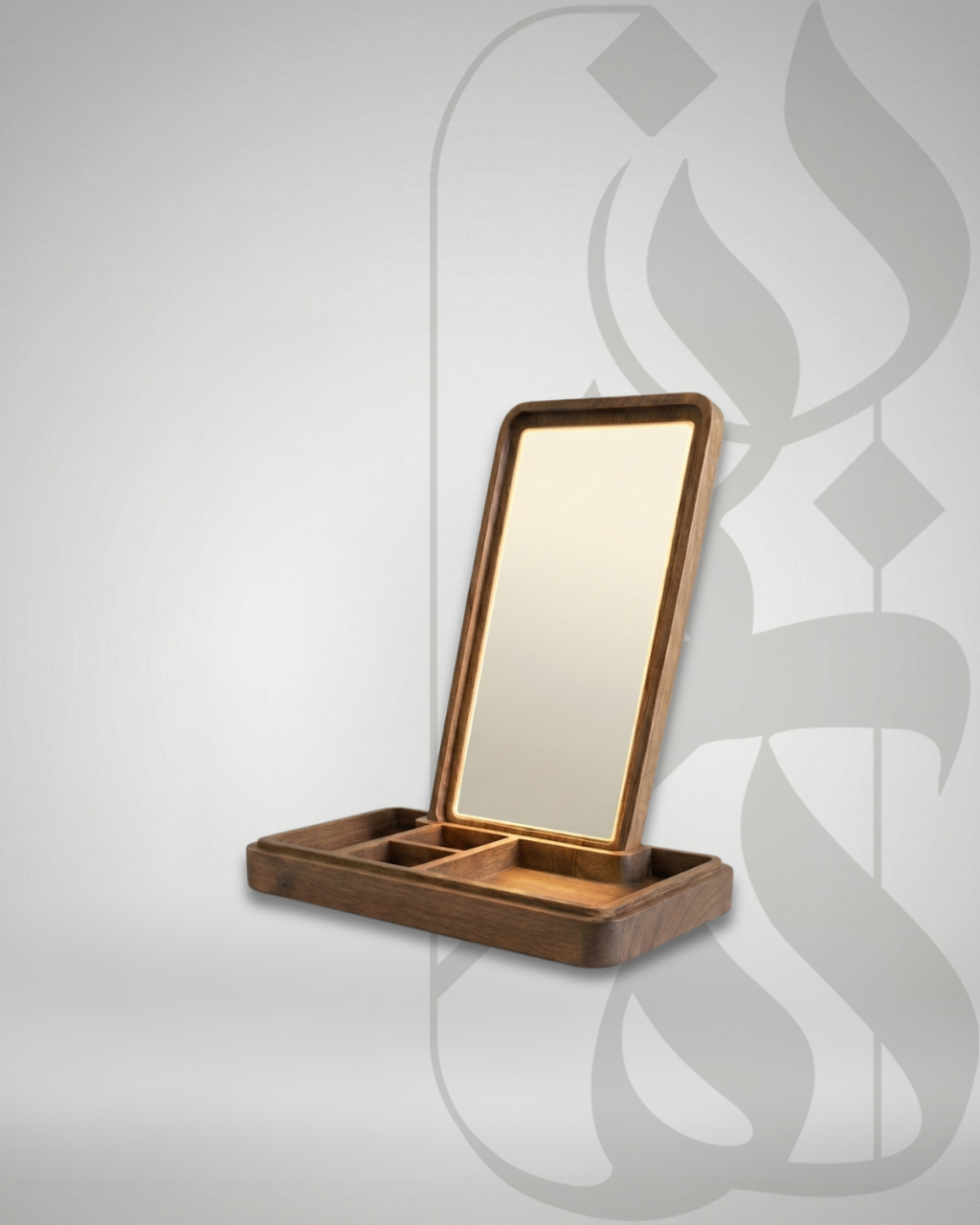 Beech Wood Jewelry Box with Shell Inlay