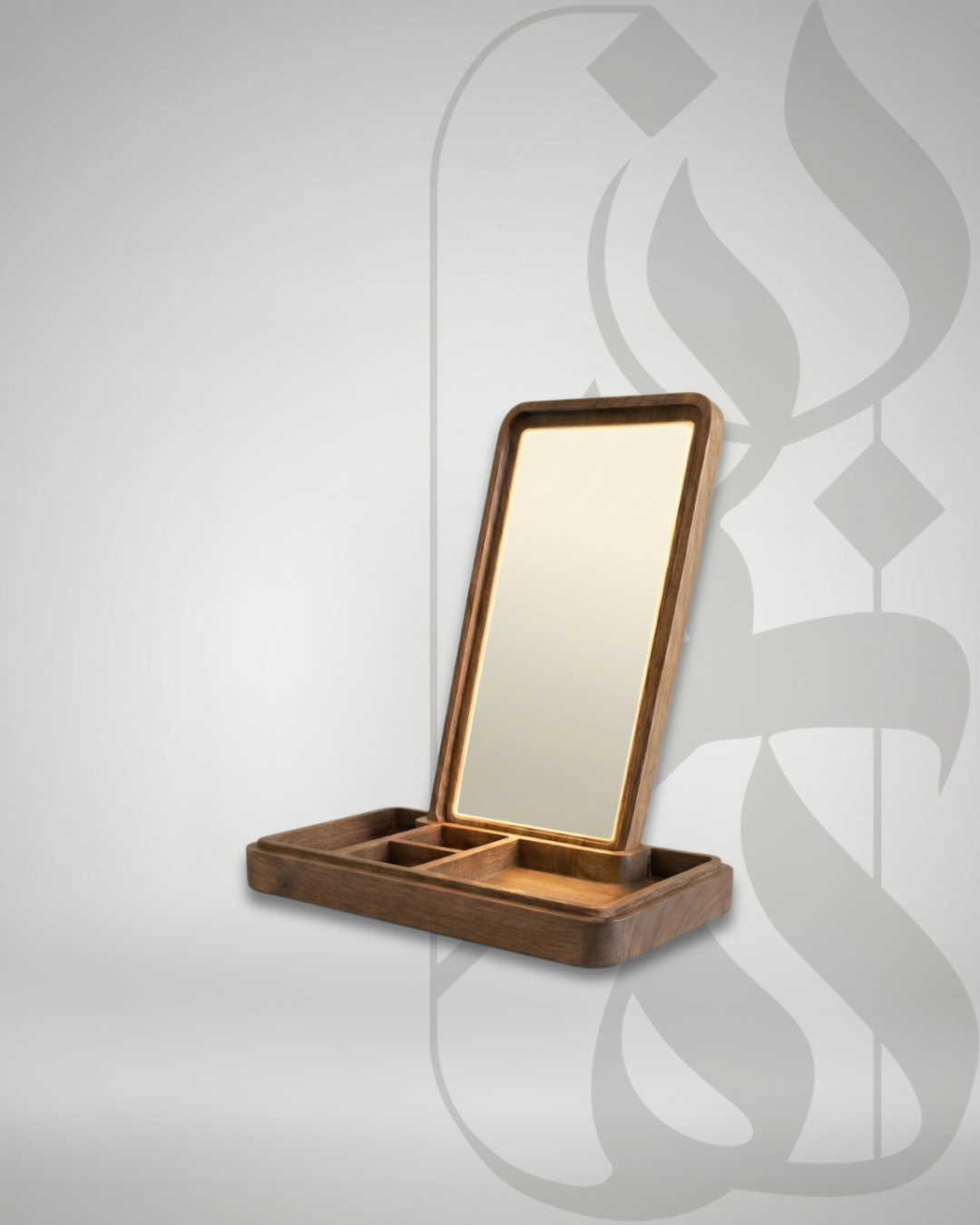Beech Wood Jewelry Box with Shell Inlay