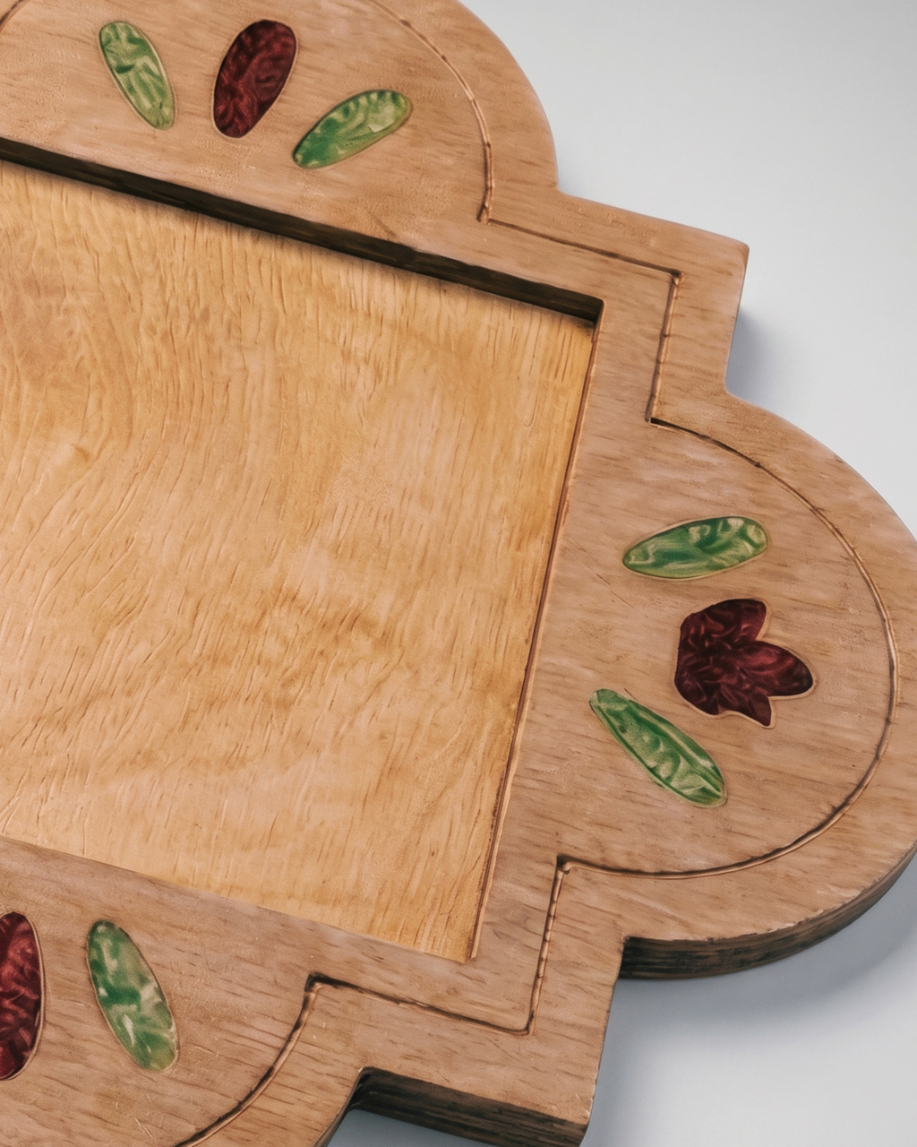Wooden Coasters Set with Shell Inlay