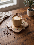 Wooden Coasters Set with Shell Inlay